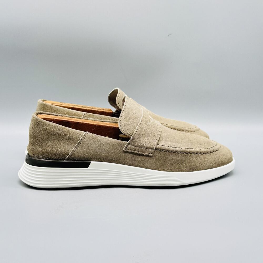 Wolf & Shepherd Shoes Mens 7 Brown Suede Crossover Penny Loafer Sneakers Casual